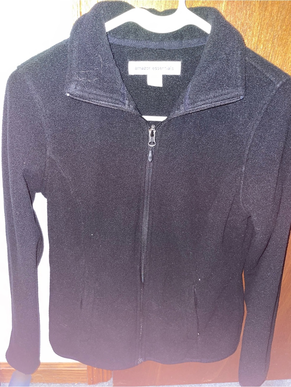 Amazon Essentials Black Full-Zip Teddy Jacket